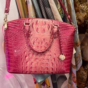Brahmin pink iridescent crocodile bag
